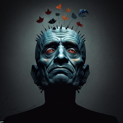 Surreal Digital Man Lost in Numbers