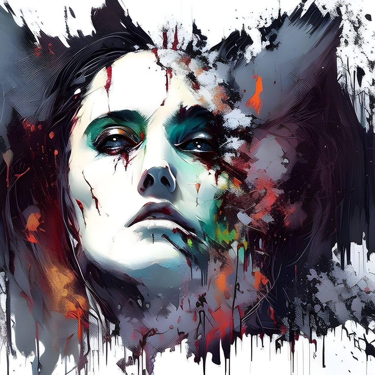 Schizophrenia Portrait with Expressive Brush Strokes