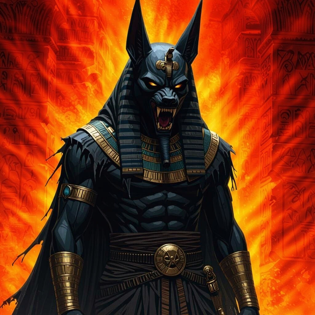 Menacing Dark Anubis Growling