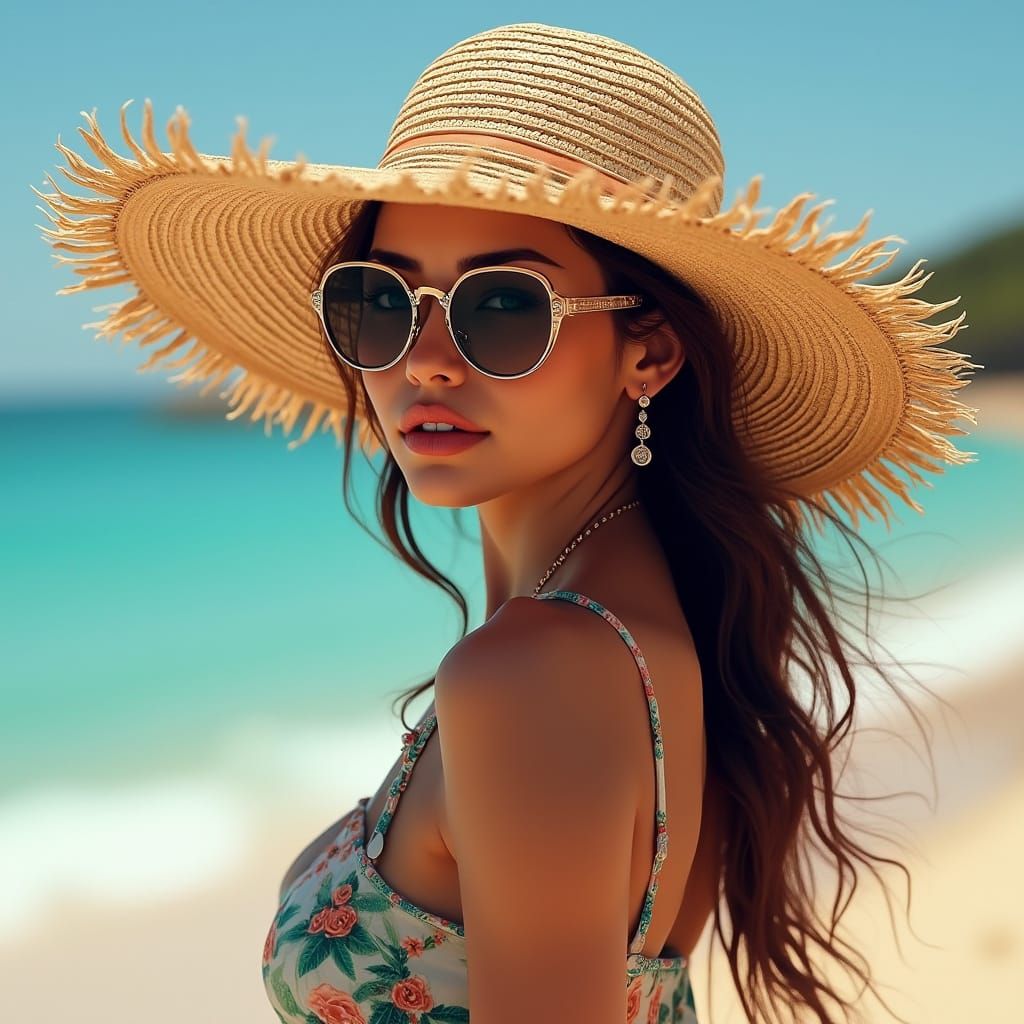 Beach Portrait in Fantasy Realism Style