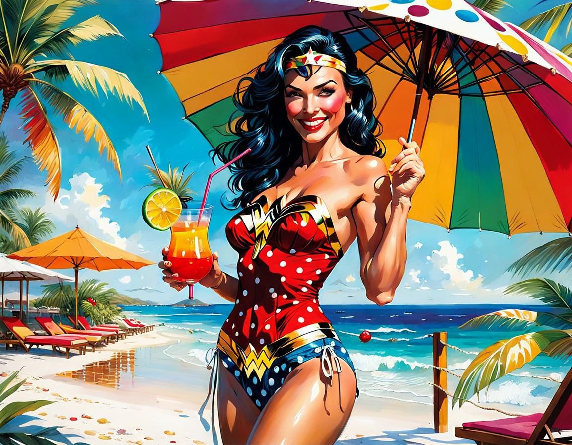 Wonder Woman's Tropical Resort Getaway