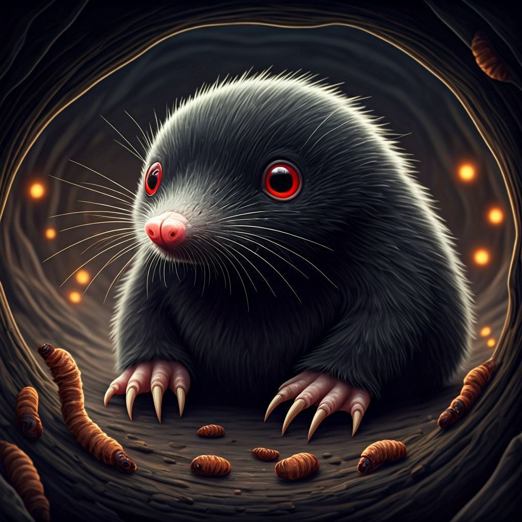 Spooky the Mole: Halloween Character in Underground World