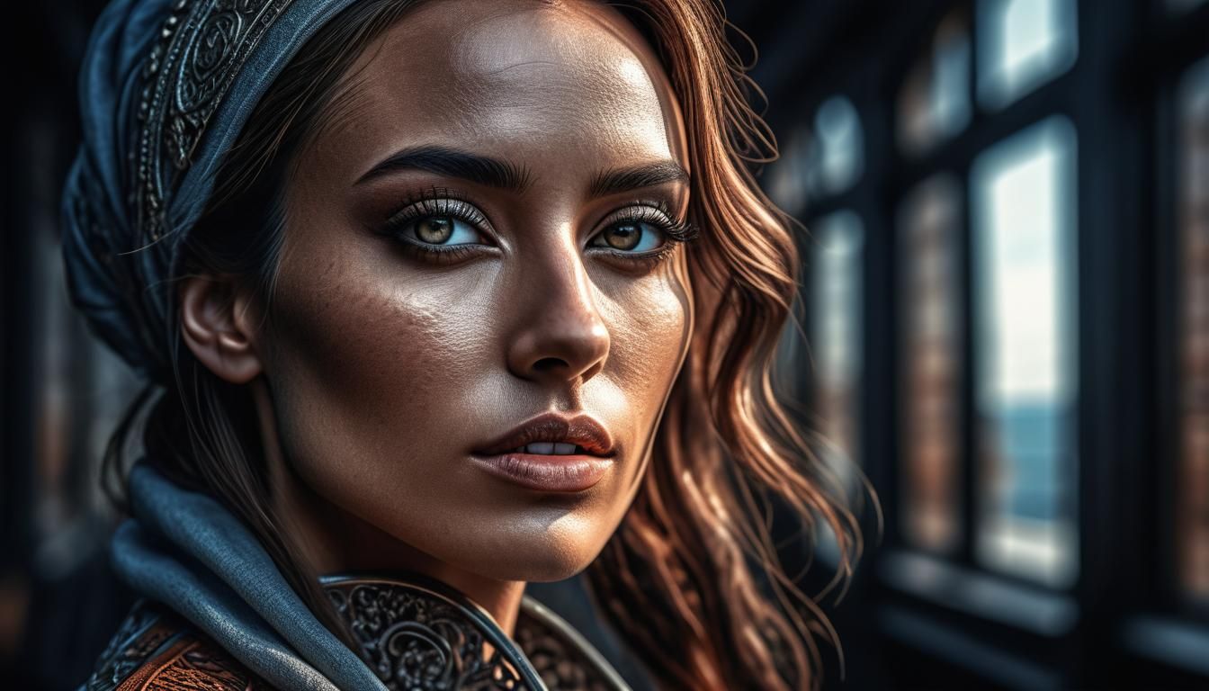 Young Female Model in Hyperrealistic Fantasy Style