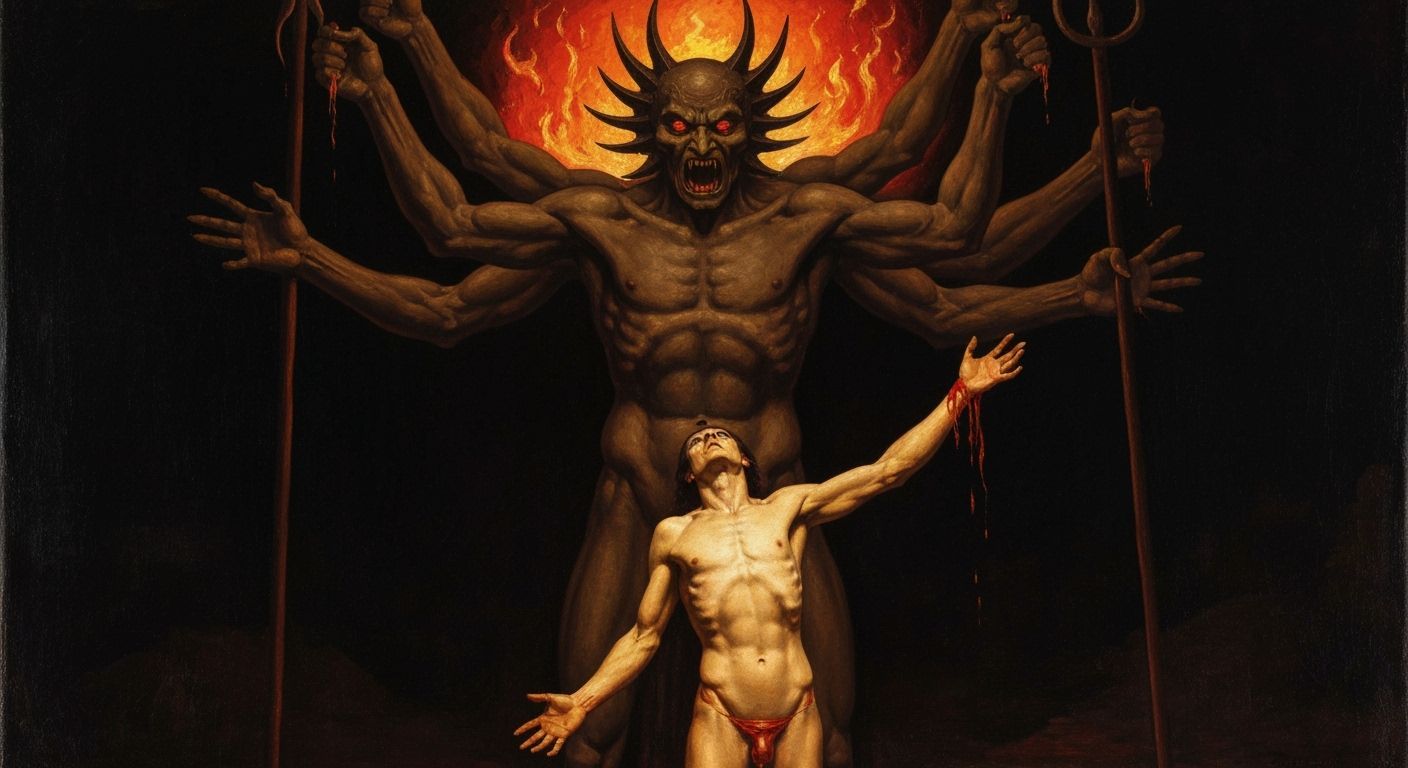 Imposing God of Sacrifice in Dramatic Tones