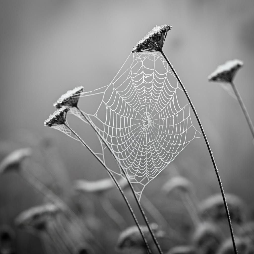 Serene Winter Morning in Muted Monochrome