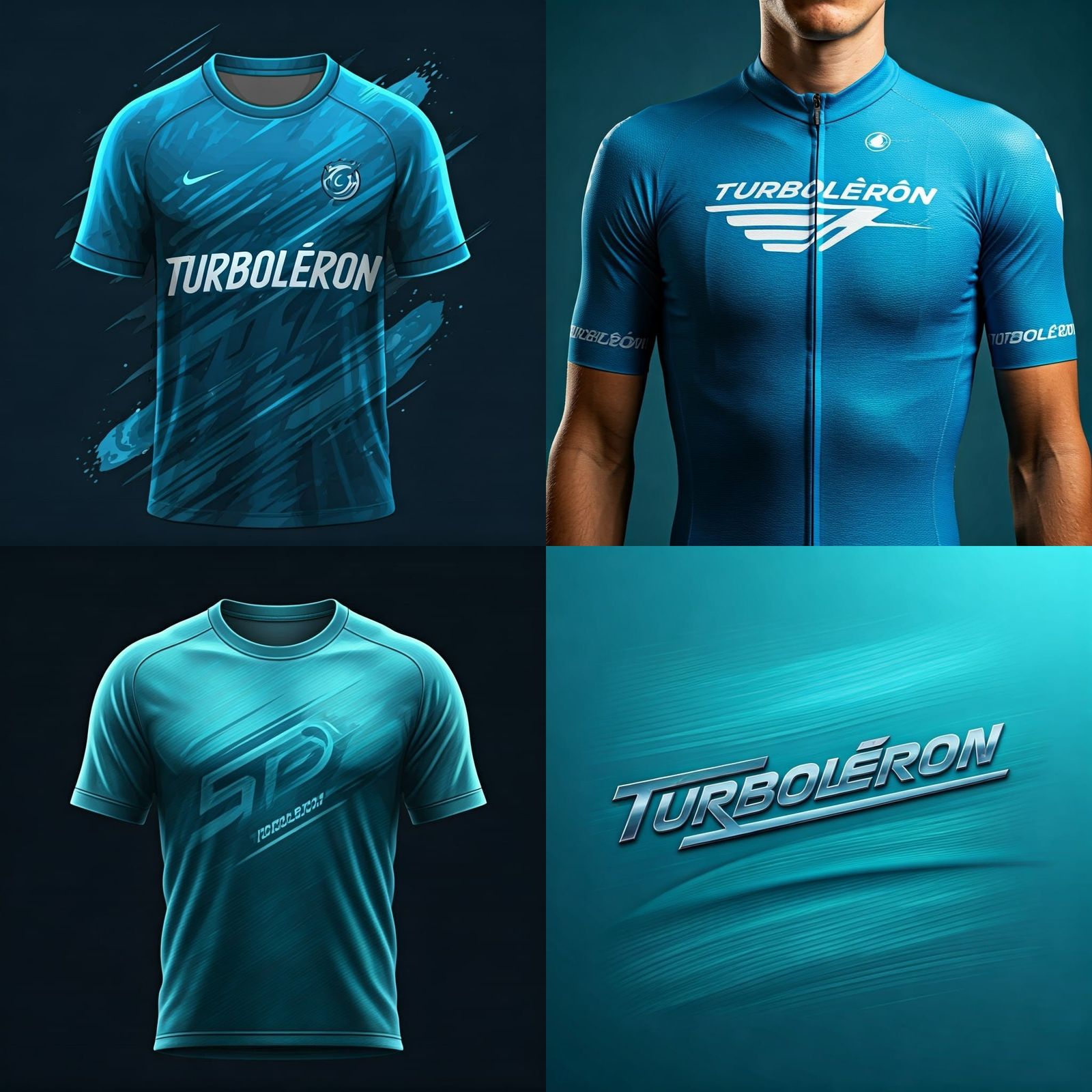 Ocean Blue Logo for Running Team "Turboléron"