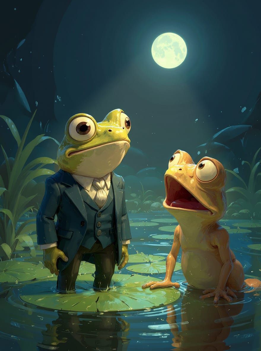 Frogs in a Swamp: Elegant Meeting in 3D