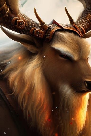 Viking Reindeer Concept Art in Hyperdetailed Style