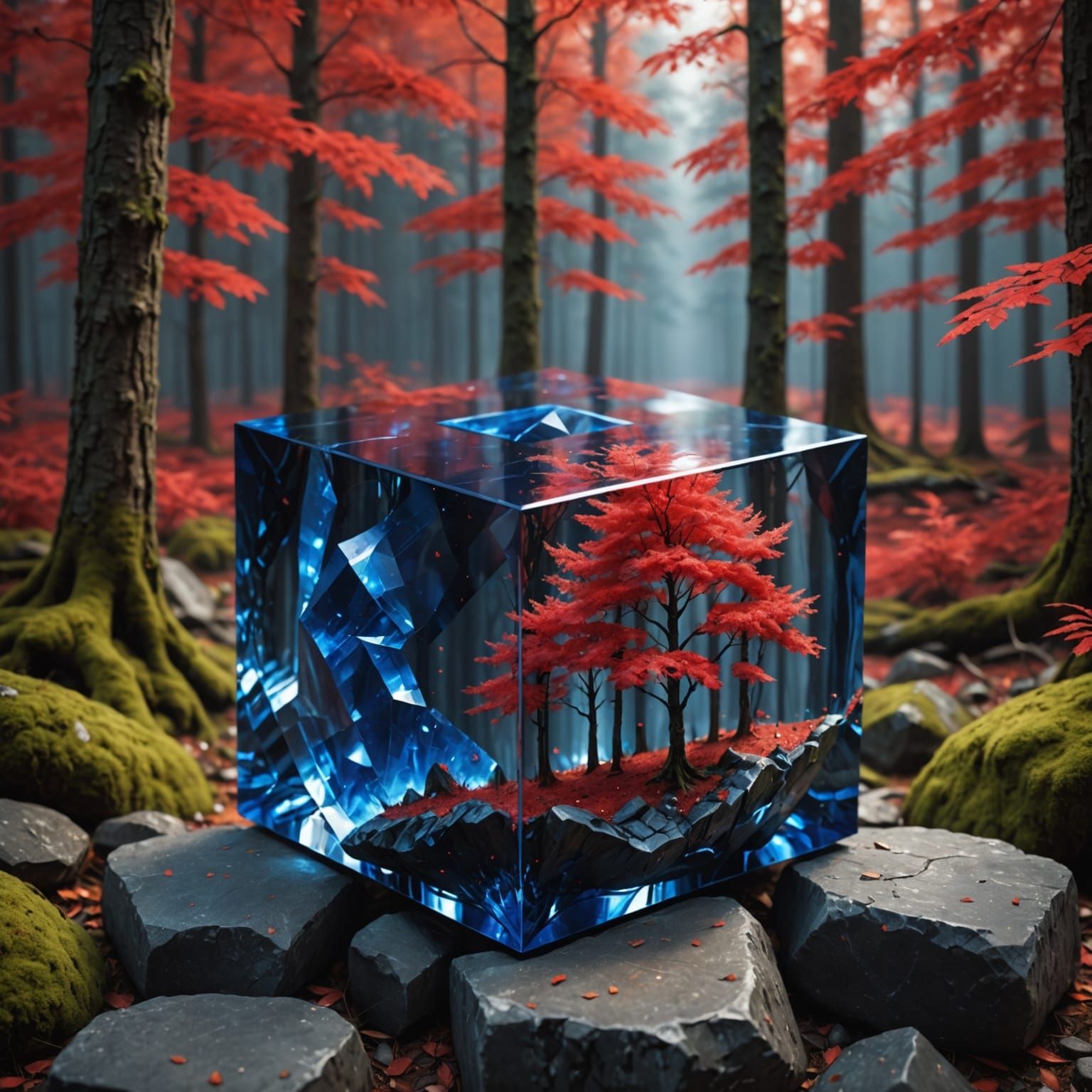 Sapphire Cube Reveals Red Forest in Ultra Detail
