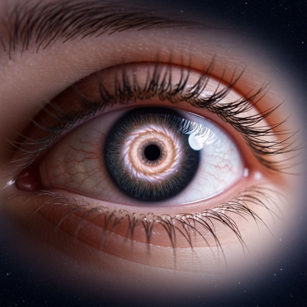 Galaxy Eye Floating in Realistic Space