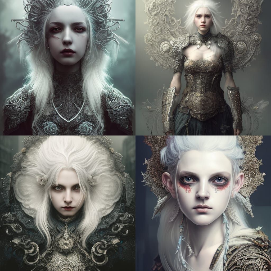 Gothic Girl Portrait in Filigree Armour