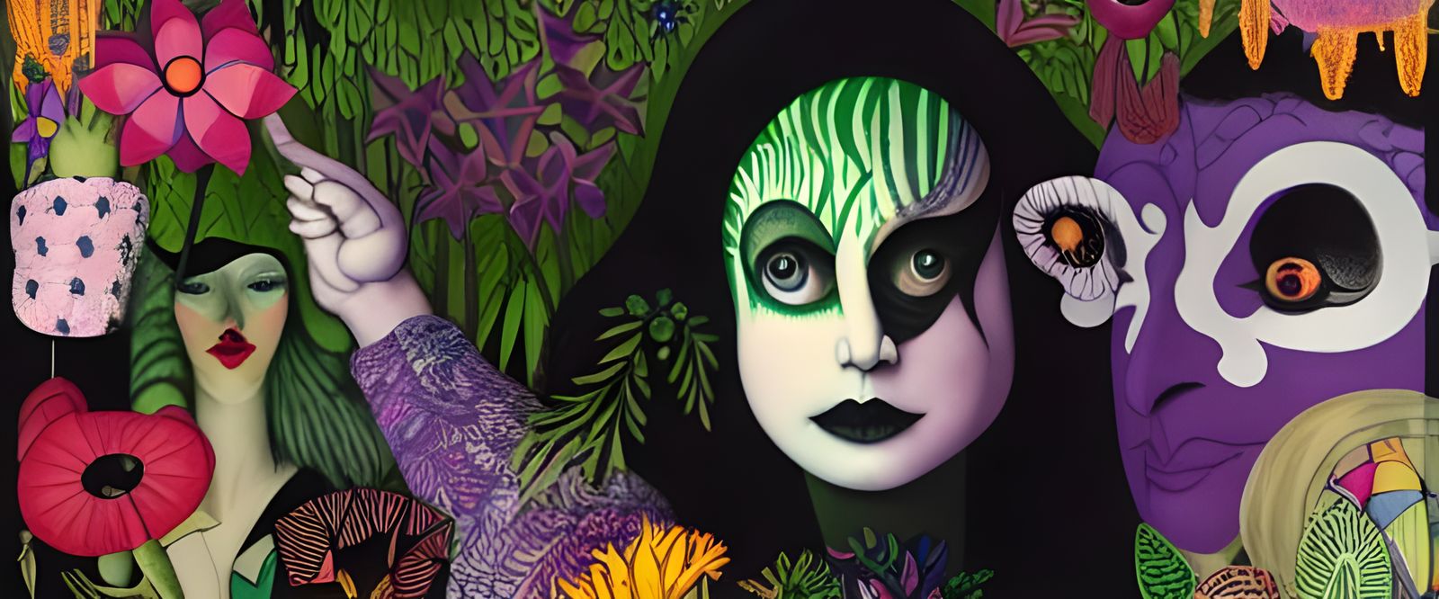 Kaleidoscopic Forest Witches in a Jungle Circus