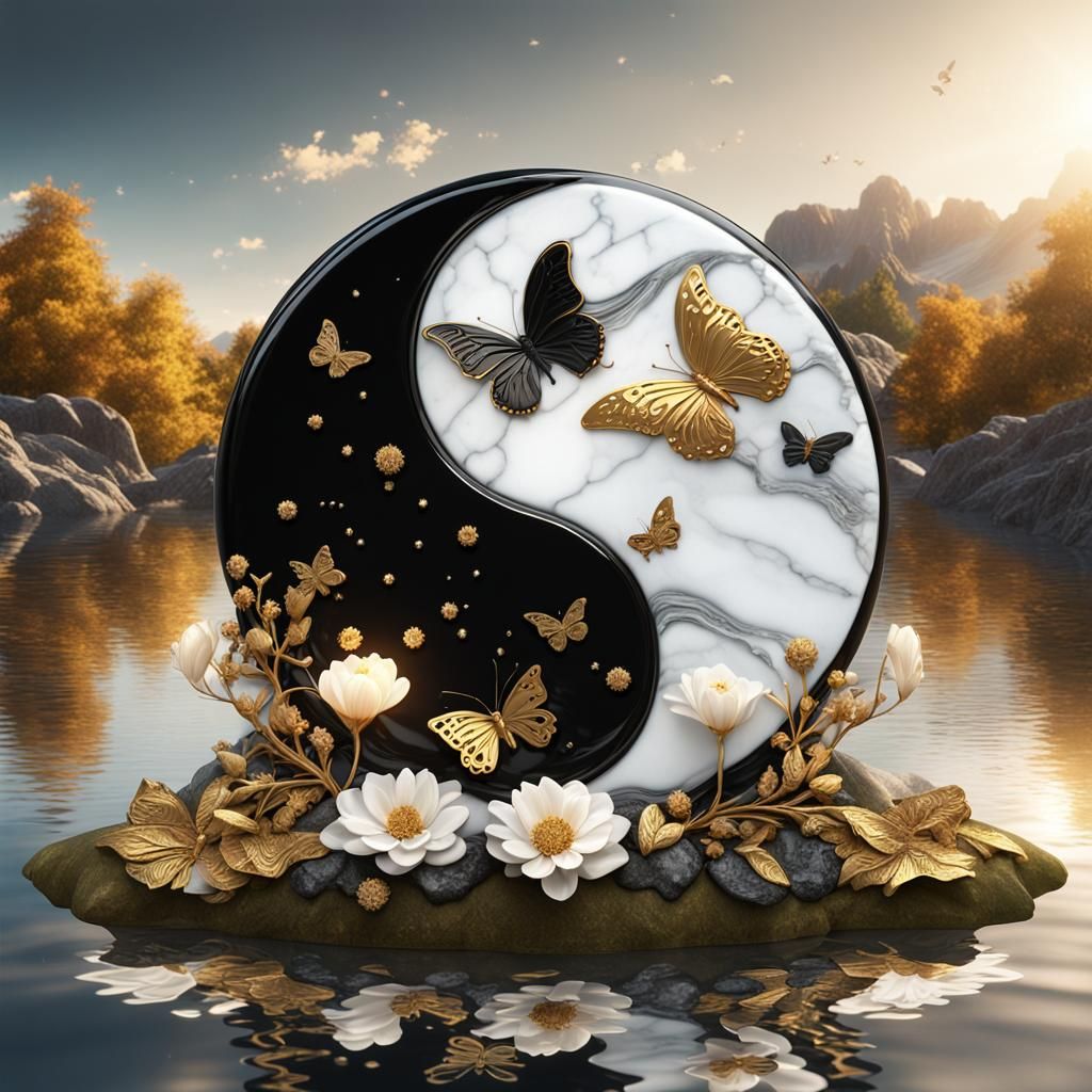 Eye-Catching Yin Yang Reflecting in Magical Lake