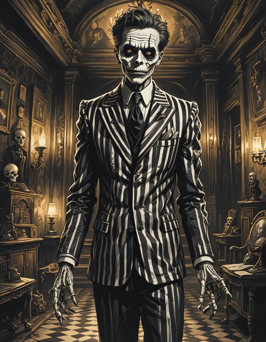 Ghostly Con Artist in Haunted Mansion, Gothic Style