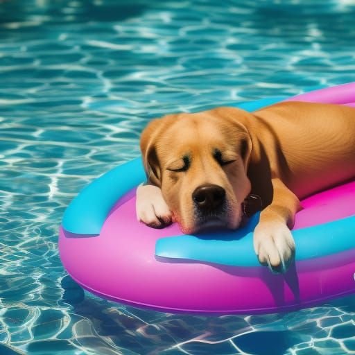 Dog Napping on Floatie: Professional Photography
