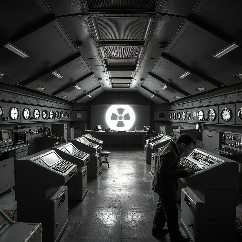 1950s Nuclear Power Station Control Room: 3D Digital Art