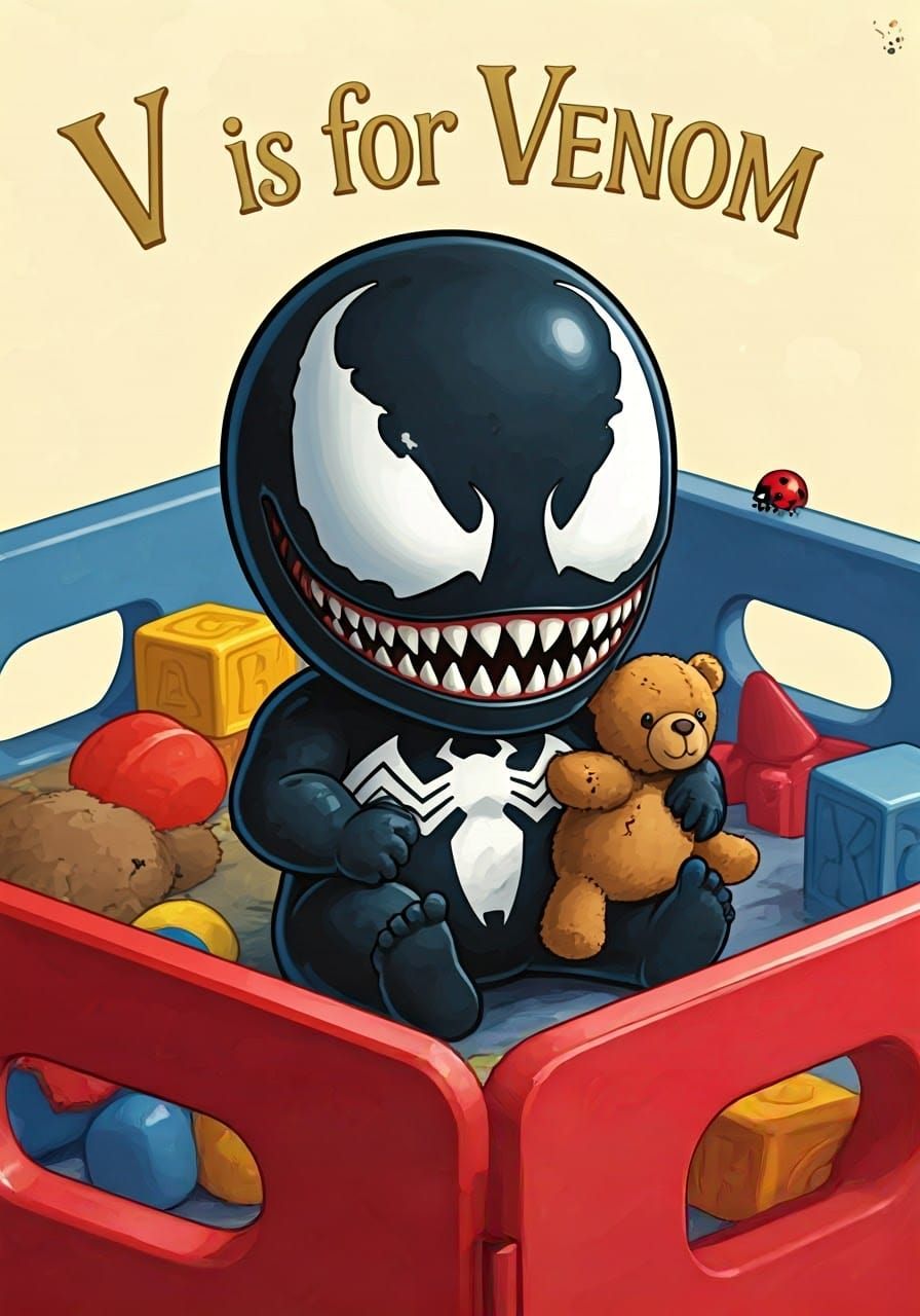 Chibi Baby Venom Battles in Playpen Wonderland