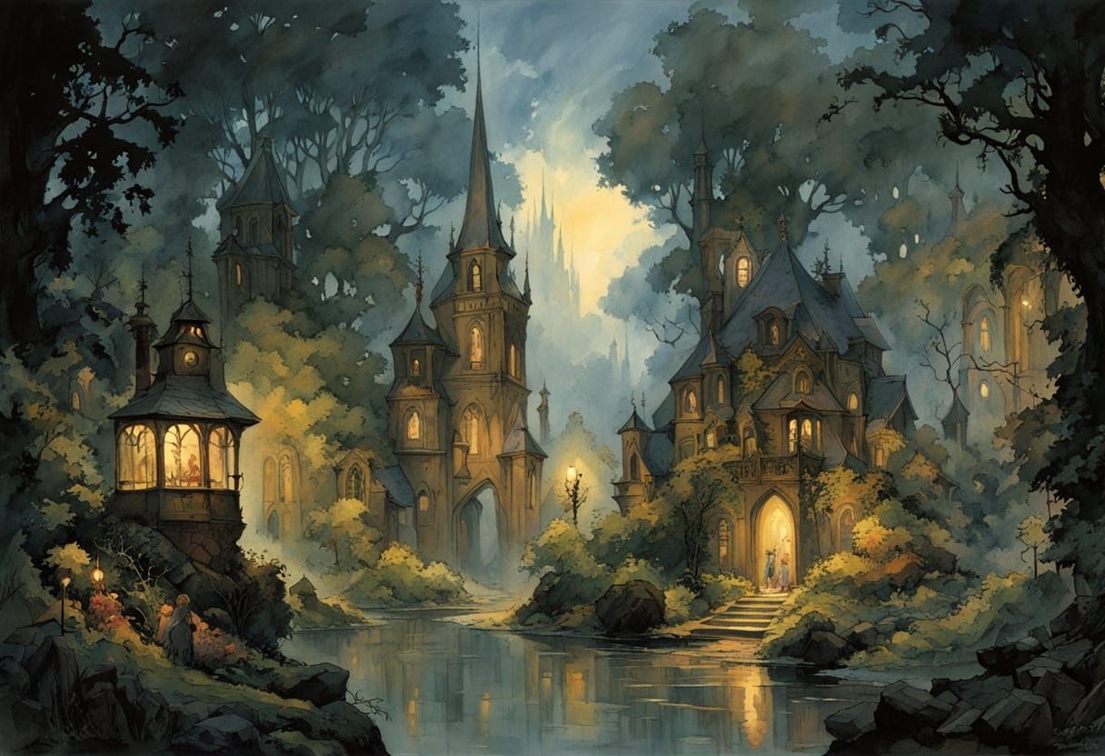 Carnivorous Garden: A Dark Fantasy Watercolor