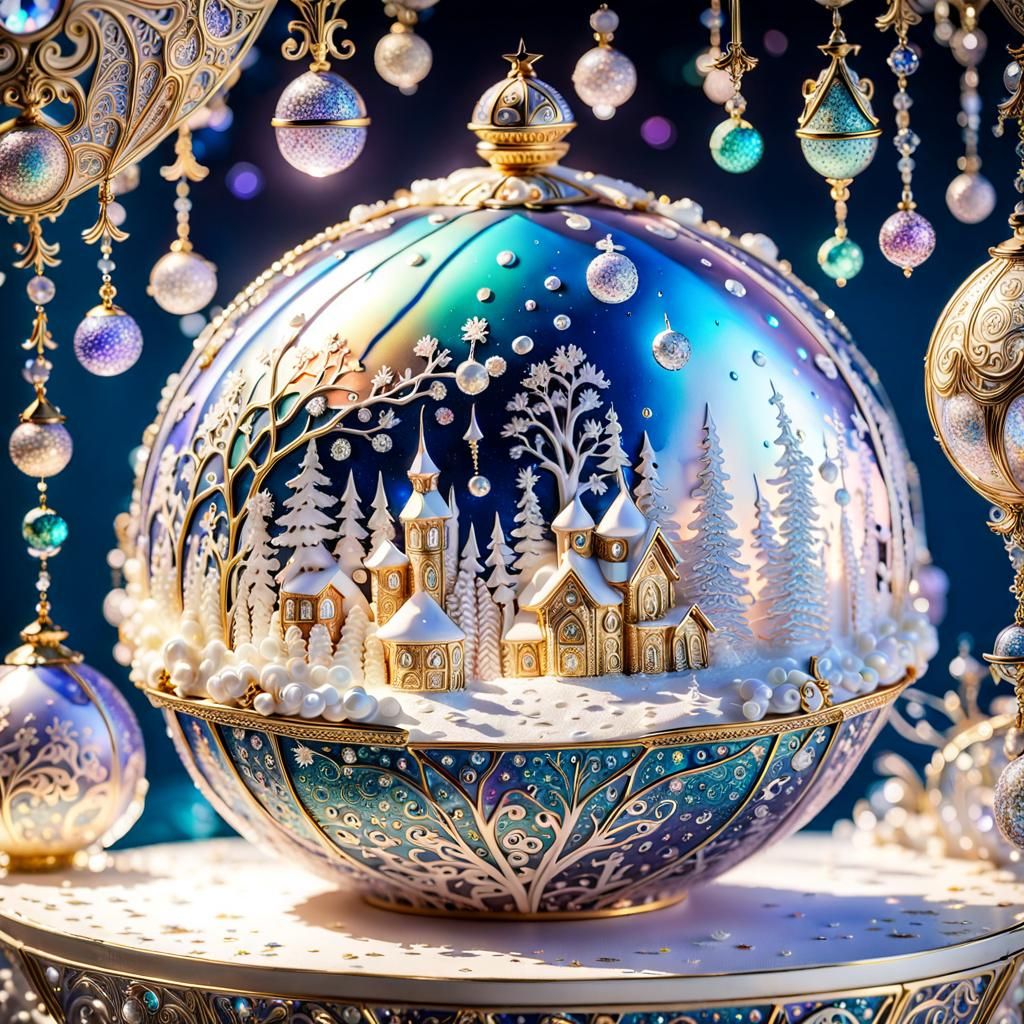 Fairy Village Confetti Shower in Faberge Style