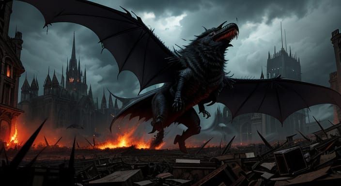 Mysterious Bat Dominates Dark, Gothic Landscape