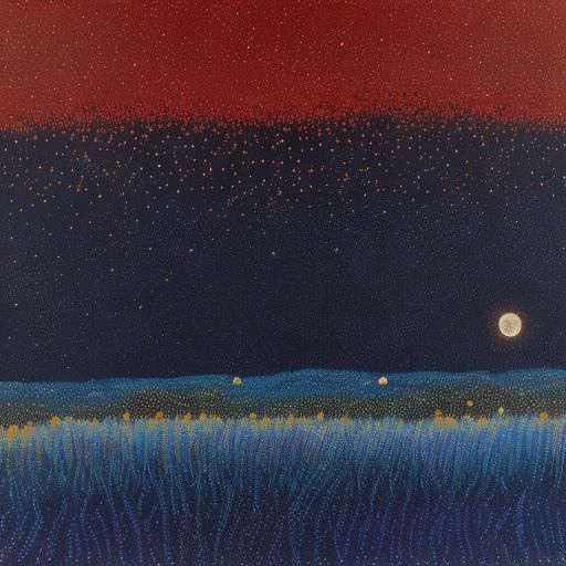 Dreamtime: Ancestral Faces Over Uluru in Dot Painting Style
