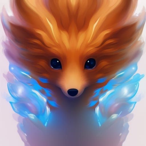 Hyperdetailed Vulpix Portrait in Triadic Colors