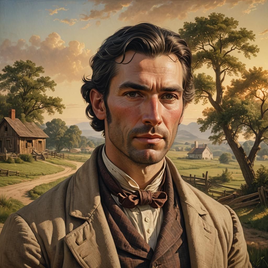 1849 Portrait of Woodall Adams in Photorealistic Style