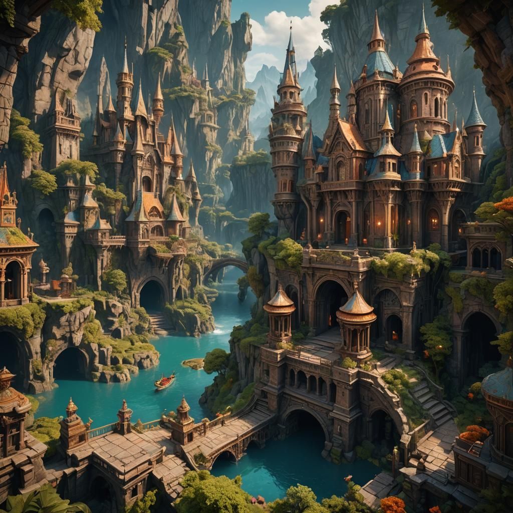 Detailed Fantasy Concept Art in Deep Color