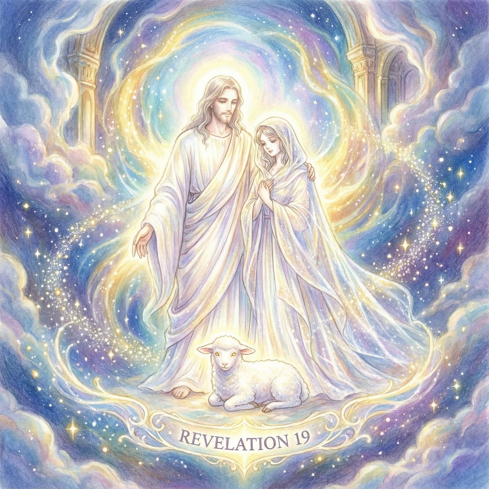 Mystical Anime Artwork of Christ and His Bride