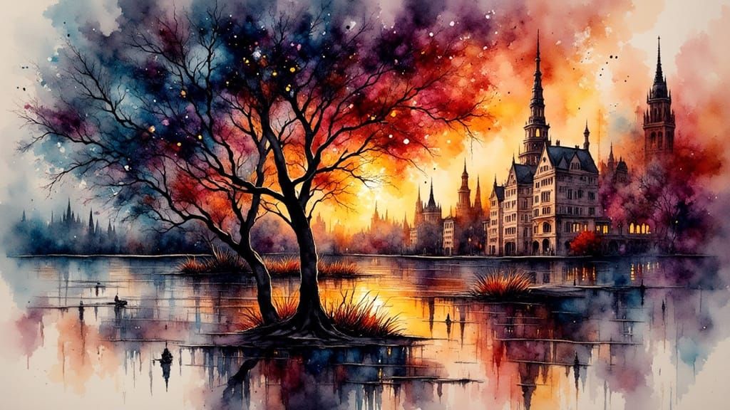 Ethereal Watercolor Painting of Longing