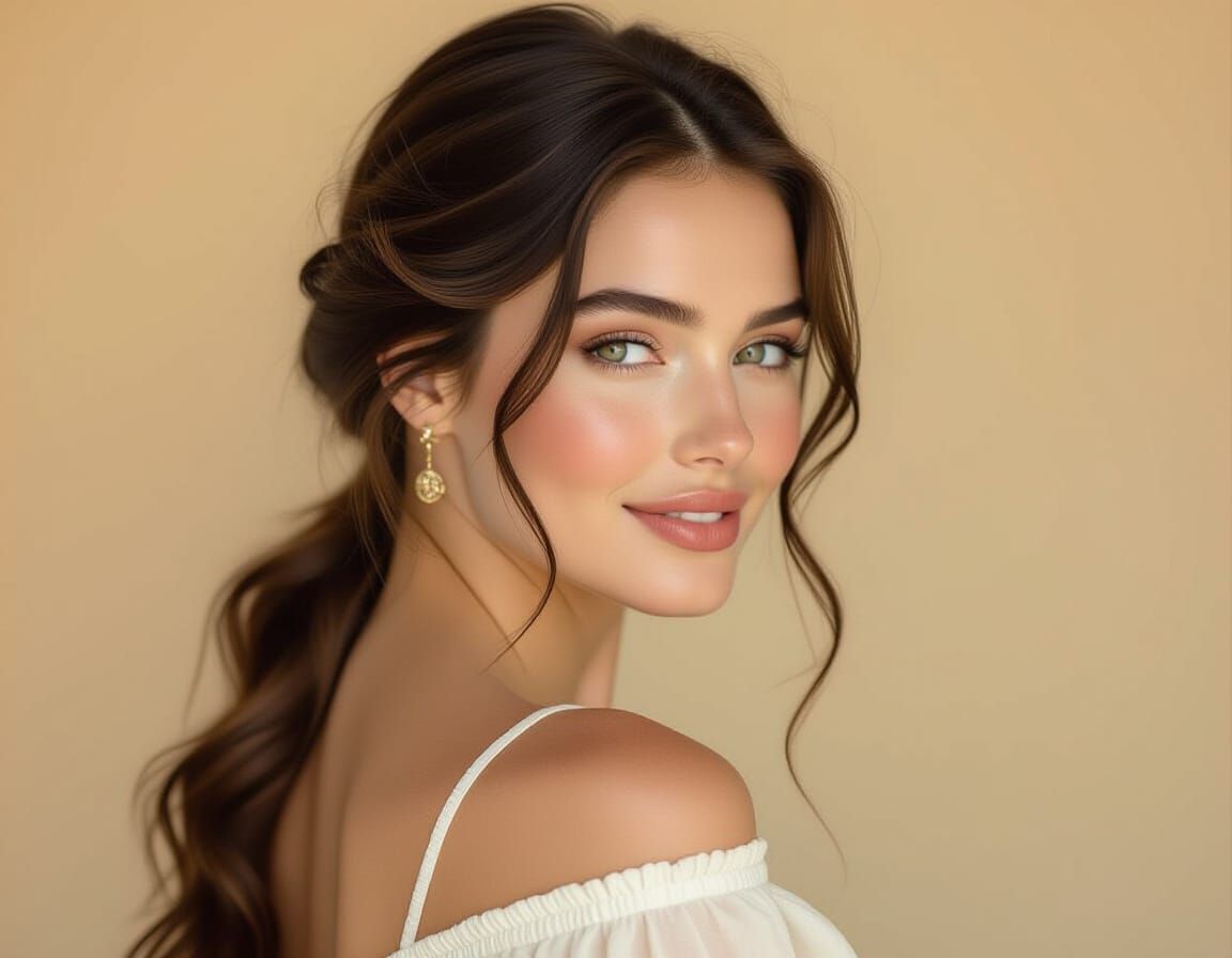 Introspective Woman in Rembrandt Lighting