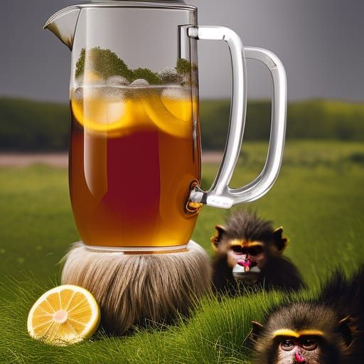 Detailed Portrait of Animals in a Jug