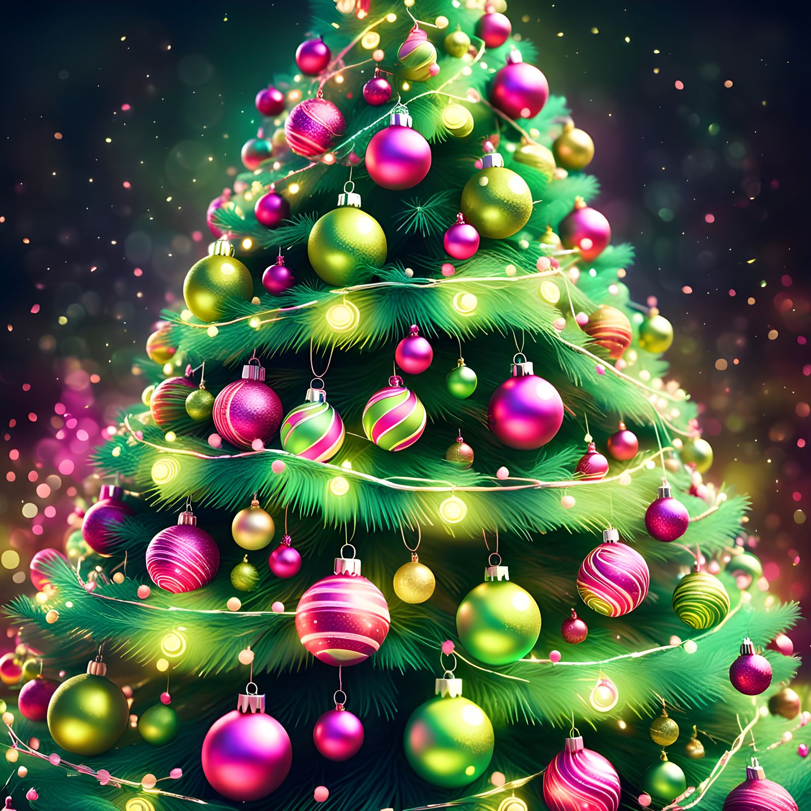 Vibrant Whimsical Christmas Tree