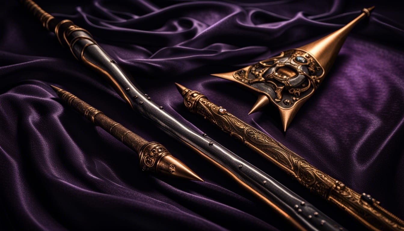 Ornate Diamond-Studded Trident on Velvet, Hyperrealistic HD ...