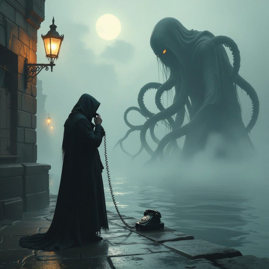 Mysterious Figure Answers Phone as Tentacles Rise, Dark Surr...