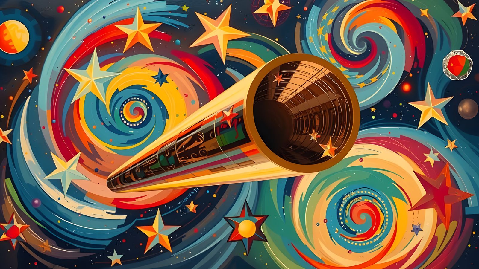 Reflective Cylinder Mirrored in Kandinsky Stars