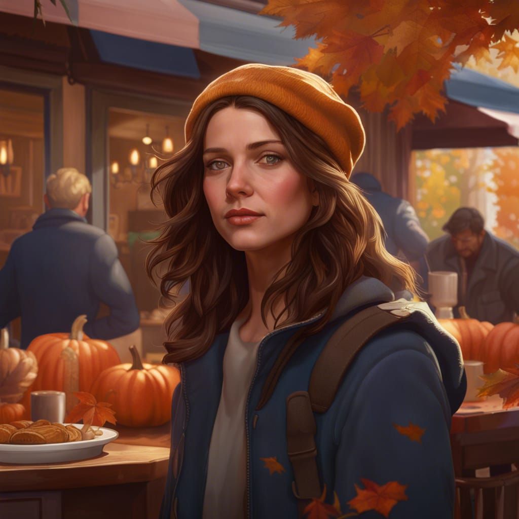 Autumn at Luke's Cafe: Gilmore Girls Concept Art