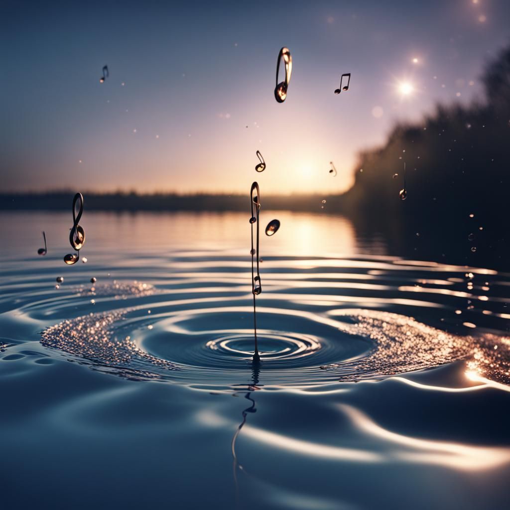 Music on Water in Realistic 4K Photography