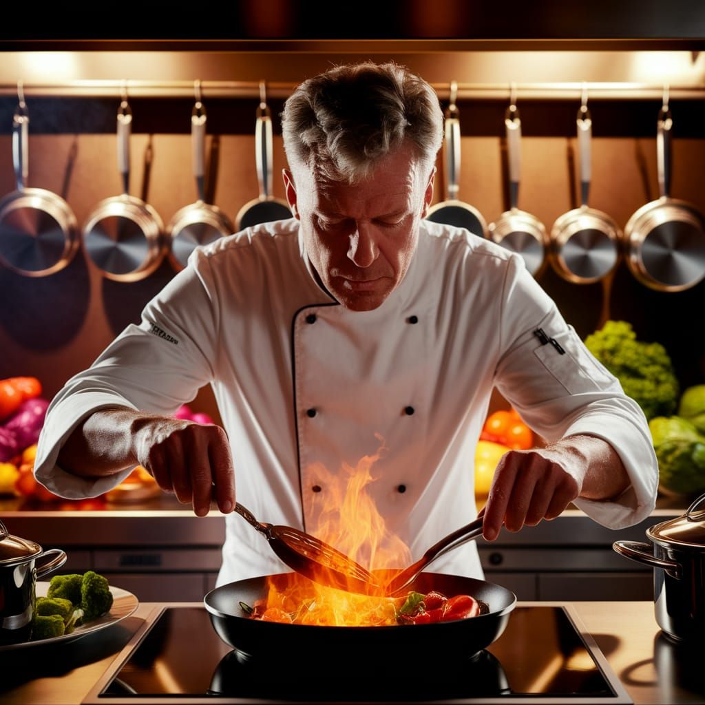 Intense Iron Chef Creates Culinary Masterpiece