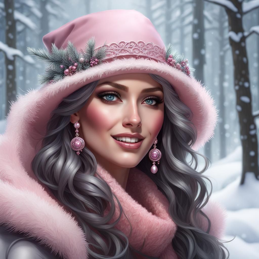 Winter Fairy Portrait in Hyperdetailed Style