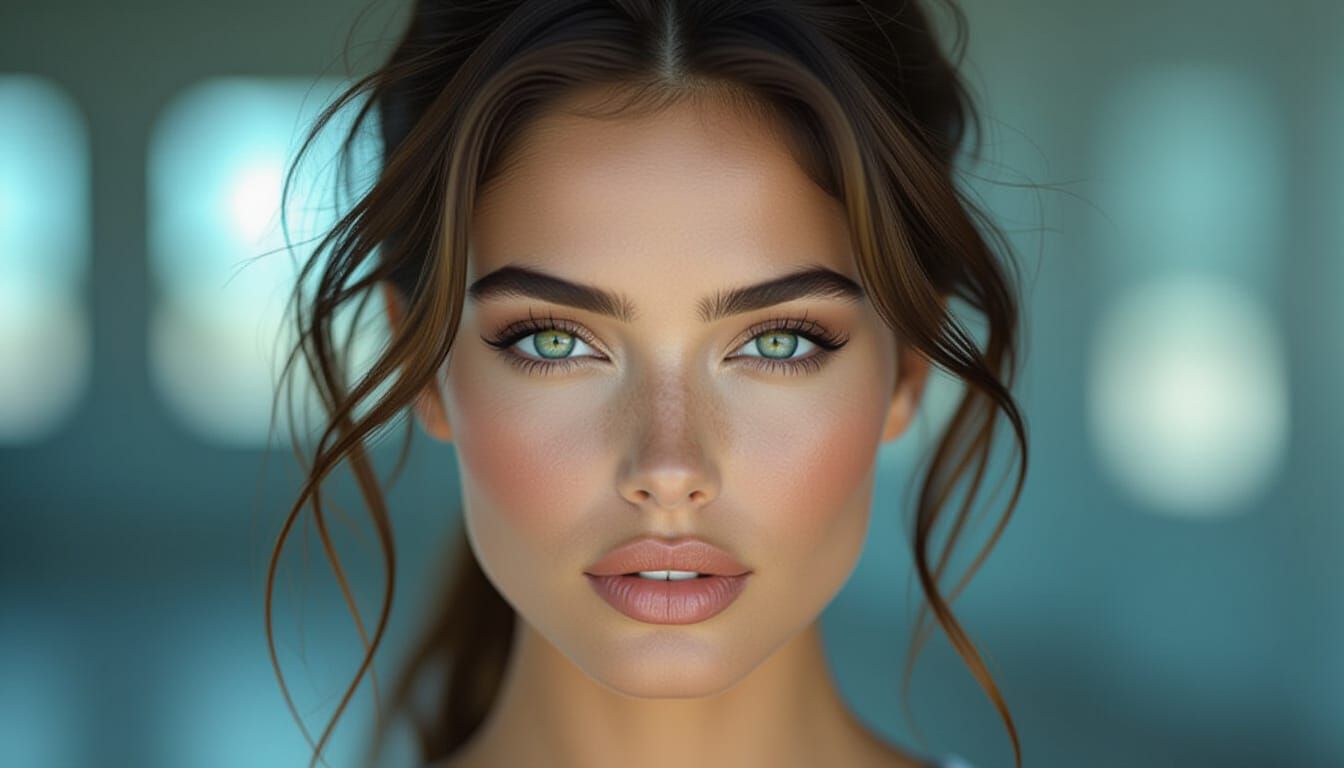 Hyperrealistic Portrait of a Woman with Dramatic Lighting