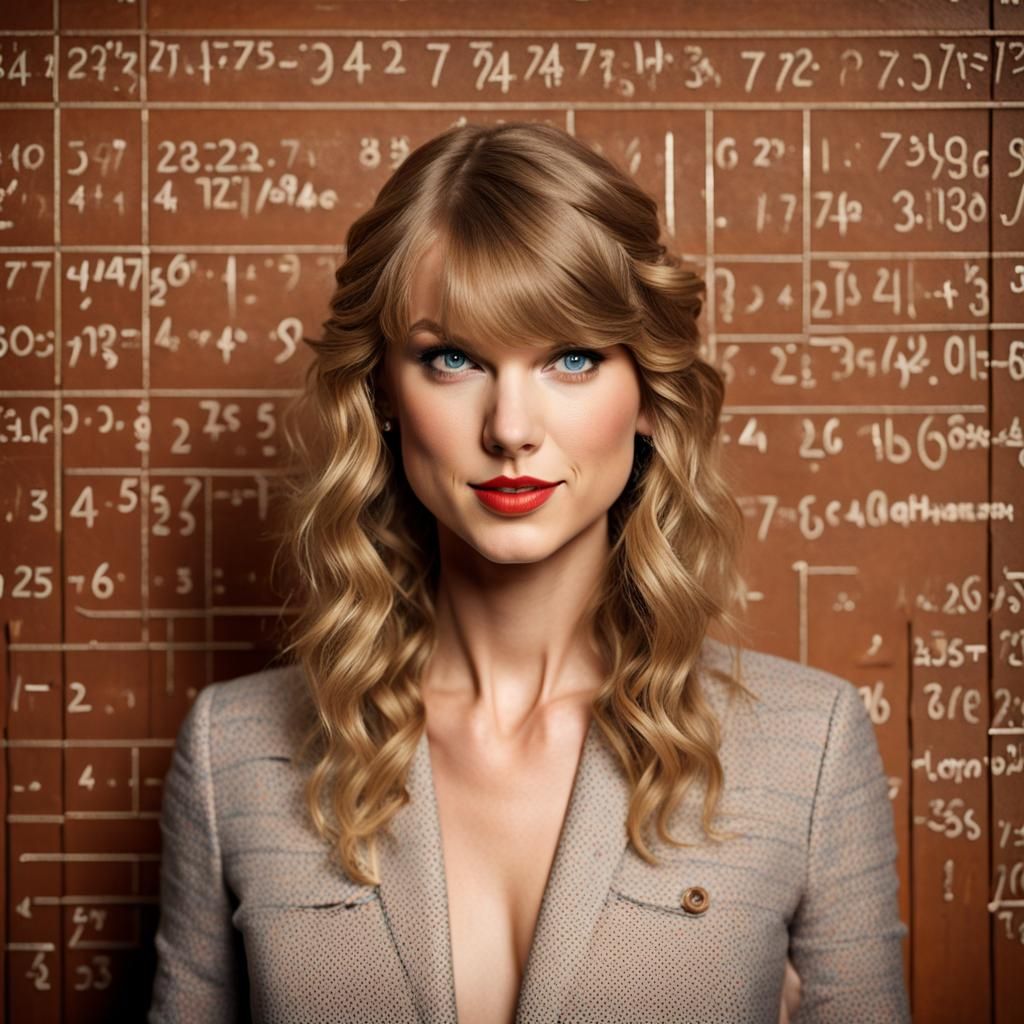 Taylor Swift as Smiling Math Teacher Portrait