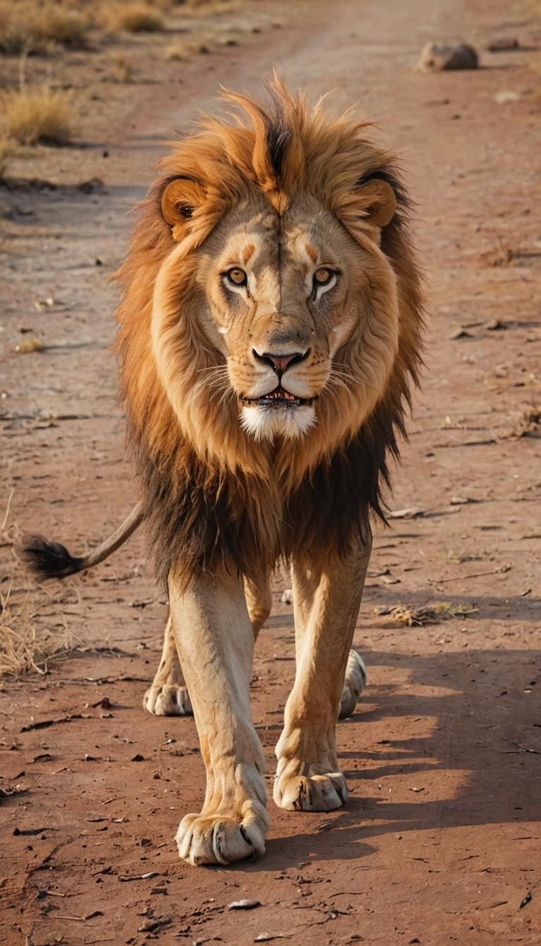 Majestic Lion in Expressionist Wildlife Art