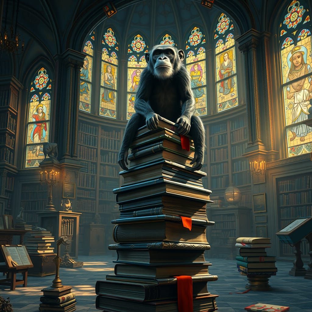 Ethereal Library Sanctuary in Steampunk Style