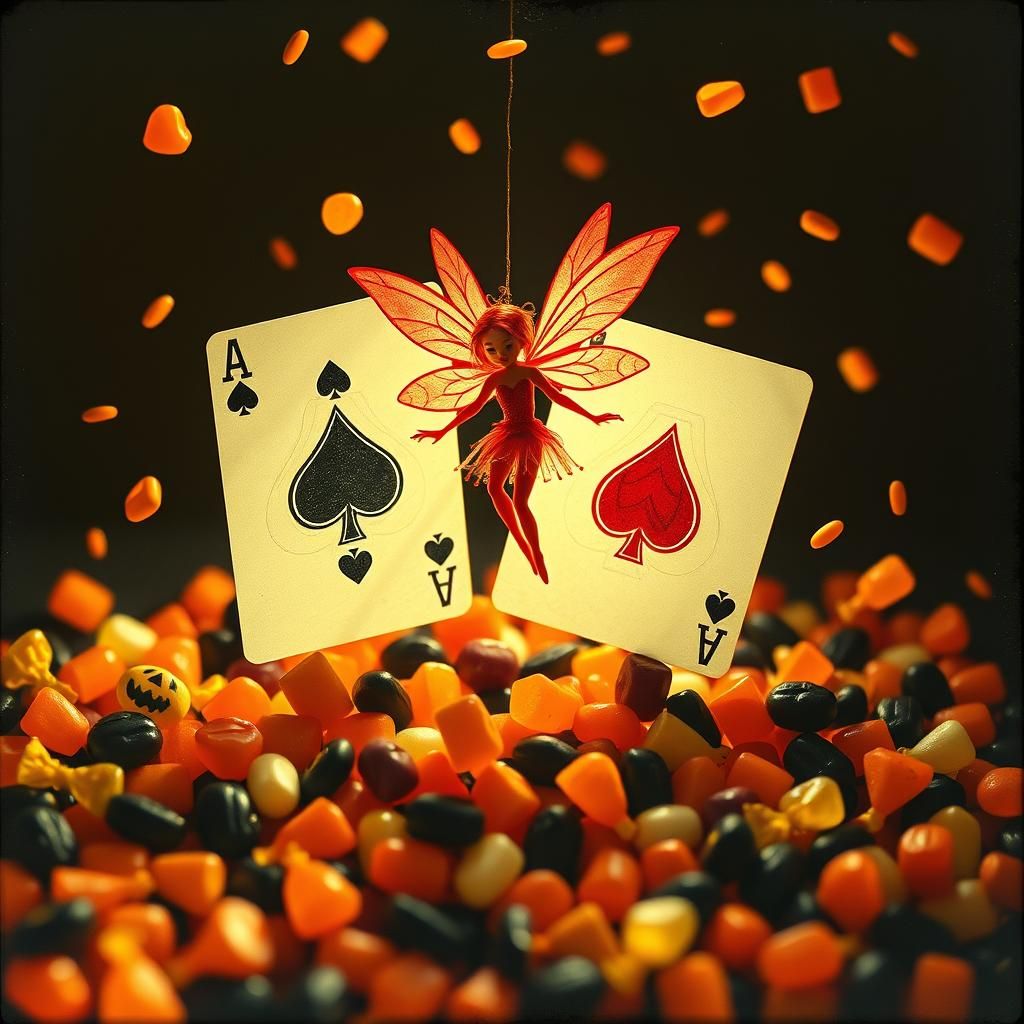 Halloween Surreal Child's Drawing with Fairy