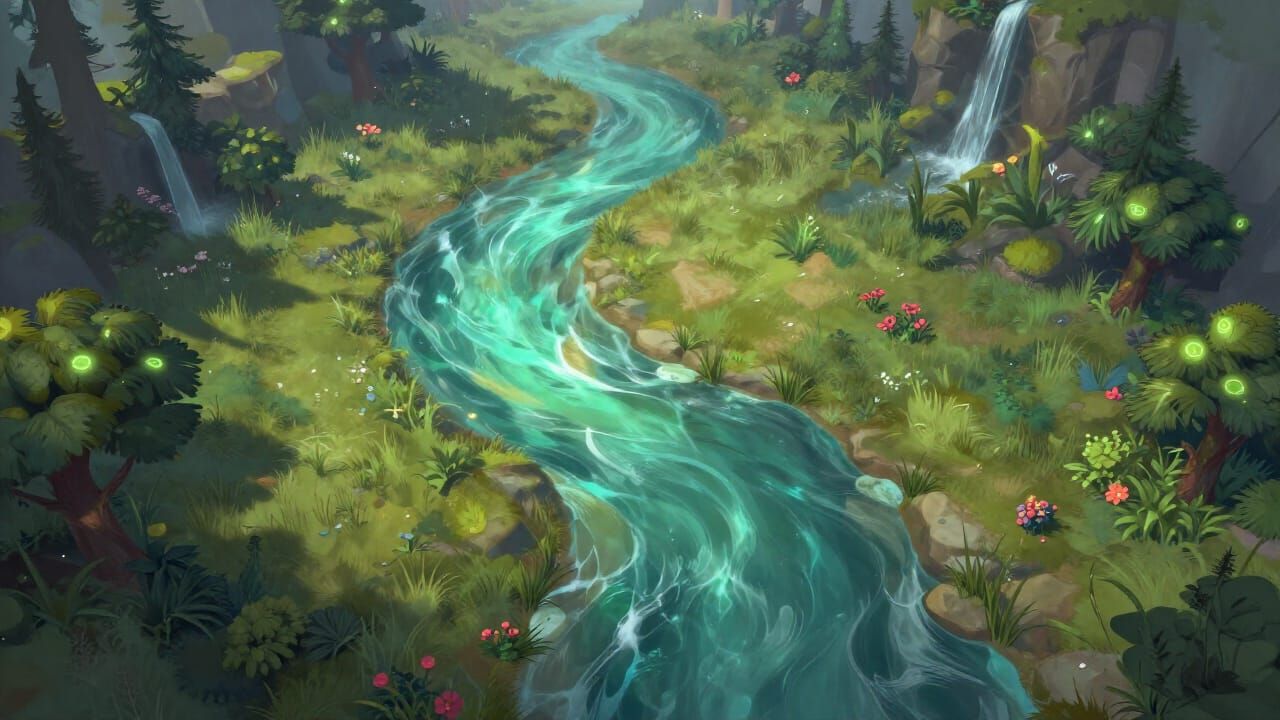 Dota 2 Nature Scene With Glowing River