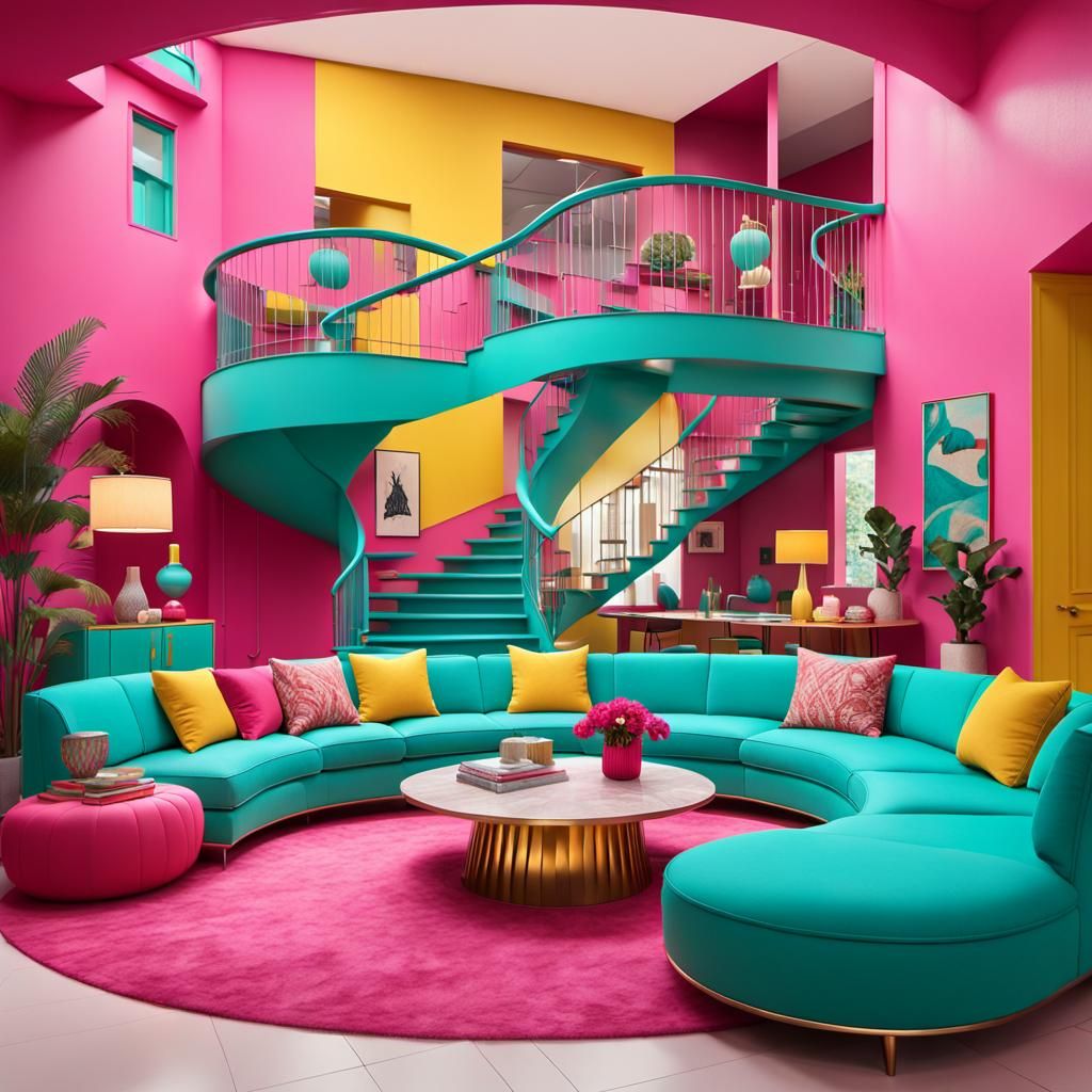 Mid-Century Modern Dream Home in Hot Pink