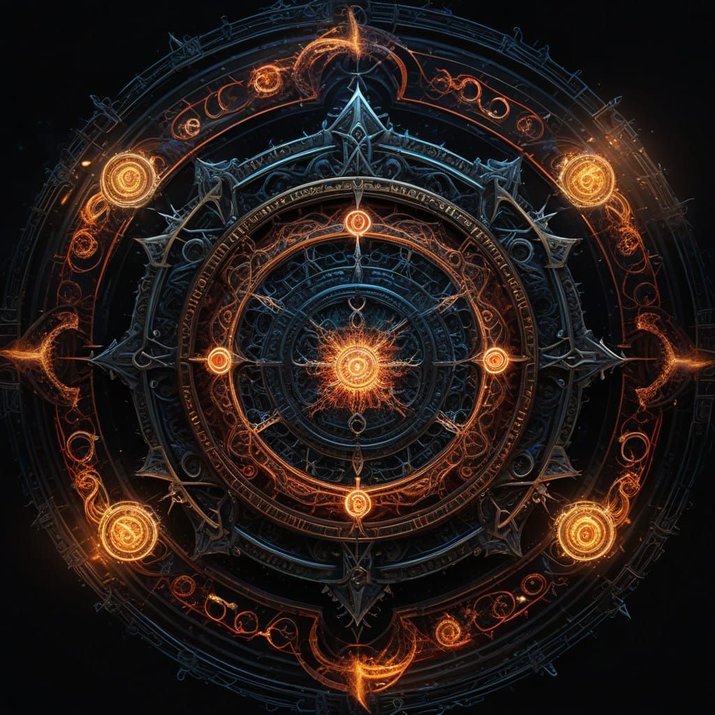 Mystical Magic Sigil Unfolds with Glowing Intricate Details