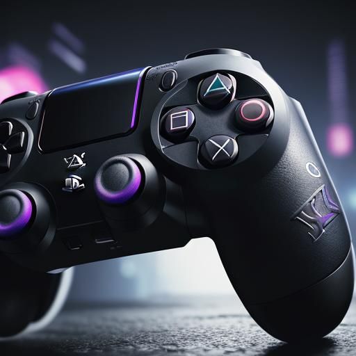 Cyberpunk Playstation Joystick in Vivid Splashcolor