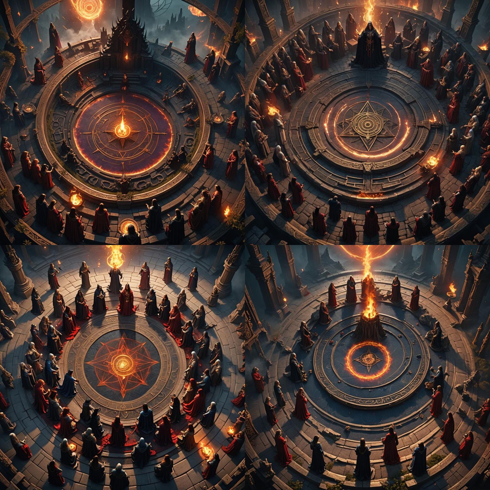 Thelemic Gathering Conjuring Lilith: Detailed Matte Painting